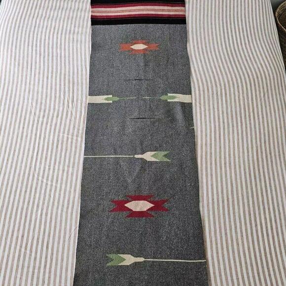 Vintage Antique Native American Handwoven Tapestry Wall Hanging Runner 55"x18" - Picture 2 of 15